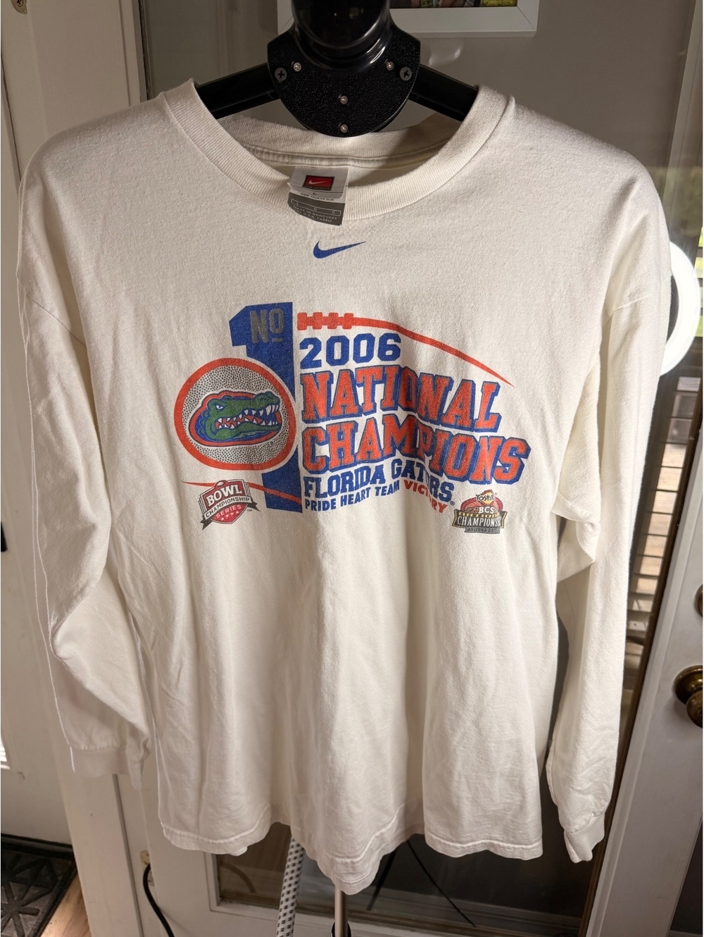 Vintage Nike 2006 National Champs White Long Sleeve T Shirt